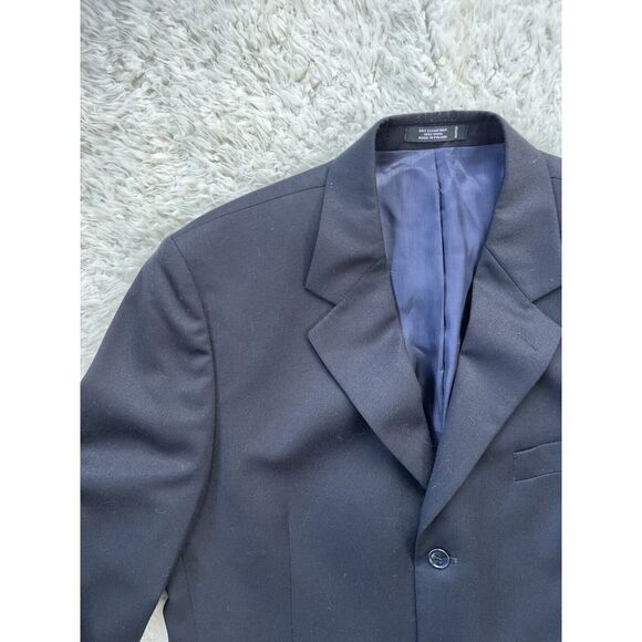 Andre' Villard of Paris Wool Black Blazer Jacket Suit Size Button Regular 42 EUC - Picture 2 of 6